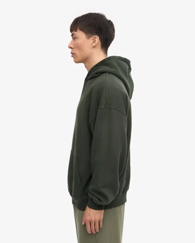 Överdimensionerad hoodie i ekologiskt tyg – jaktgrön