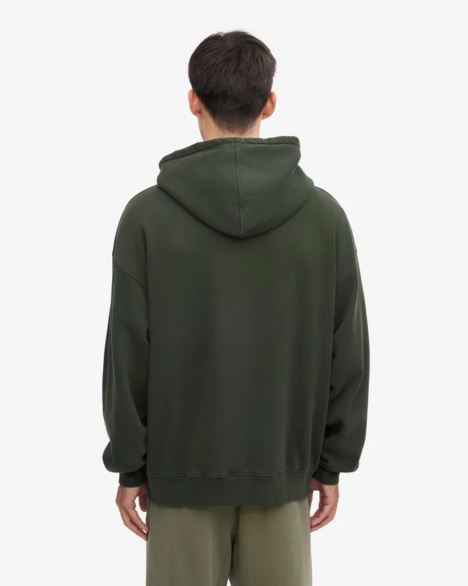Överdimensionerad hoodie i ekologiskt tyg – jaktgrön