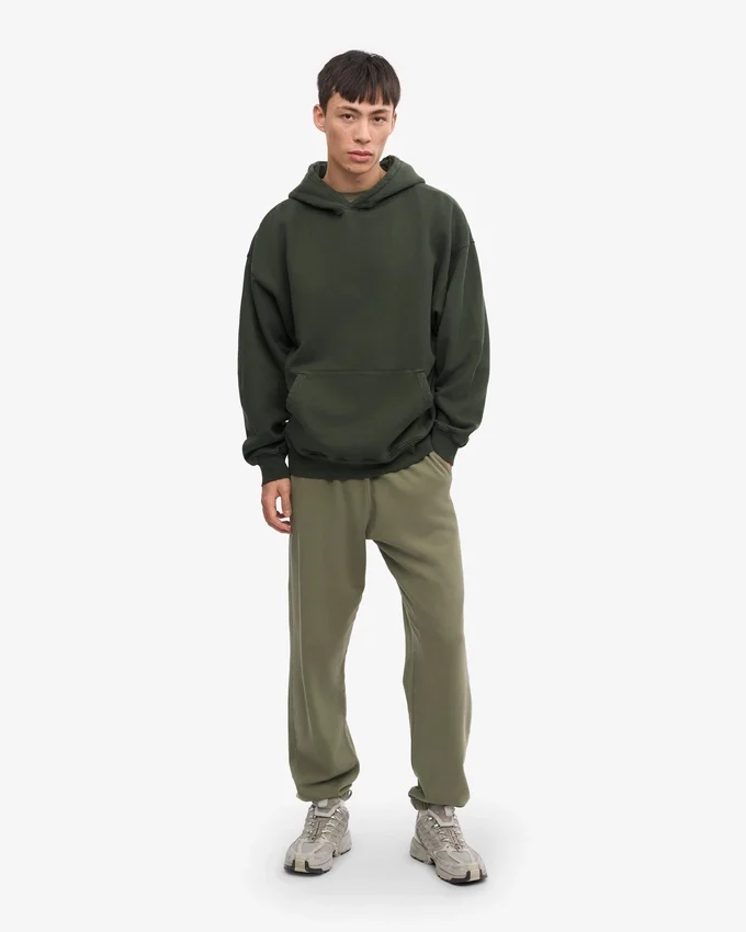 Överdimensionerad hoodie i ekologiskt tyg – jaktgrön