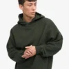 Överdimensionerad hoodie i ekologiskt tyg – jaktgrön