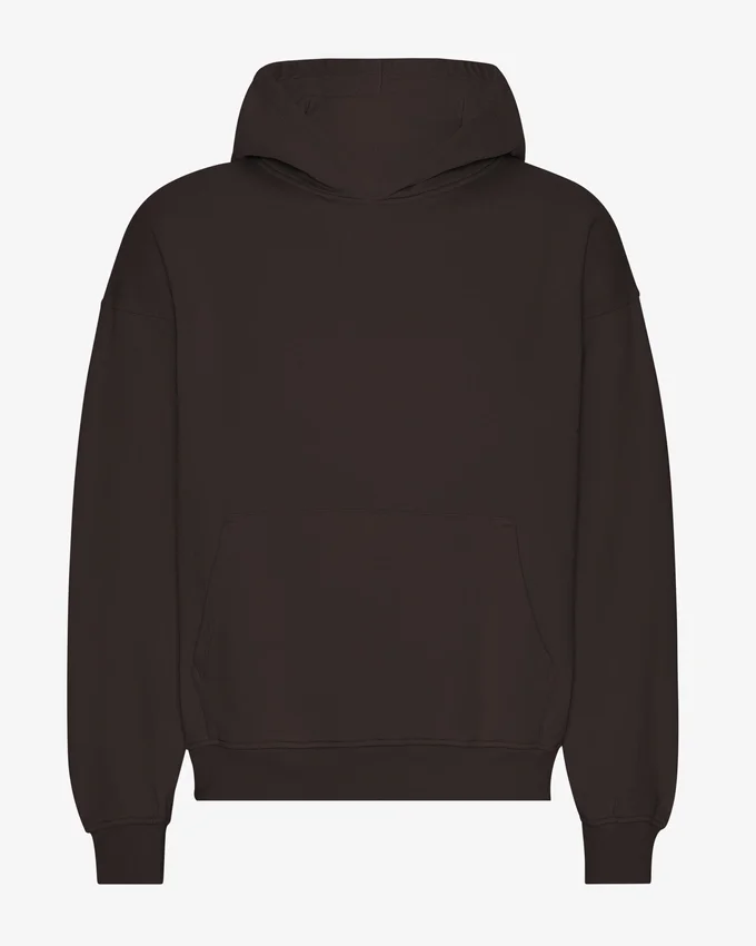 Överdimensionerad hoodie i ekologiskt tyg – kaffebrun
