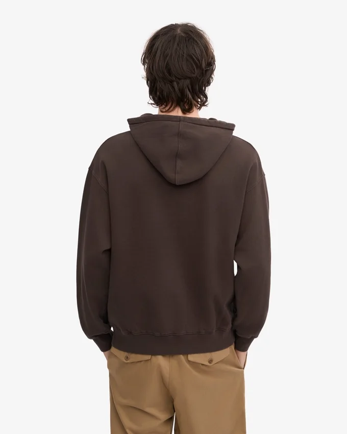 Överdimensionerad hoodie i ekologiskt tyg – kaffebrun