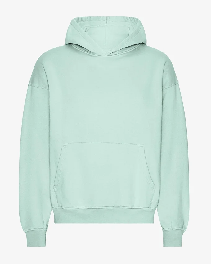 Överdimensionerad hoodie i ekologiskt tyg – ljus aqua