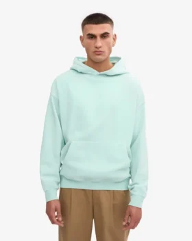 Överdimensionerad hoodie i ekologiskt tyg – ljus aqua