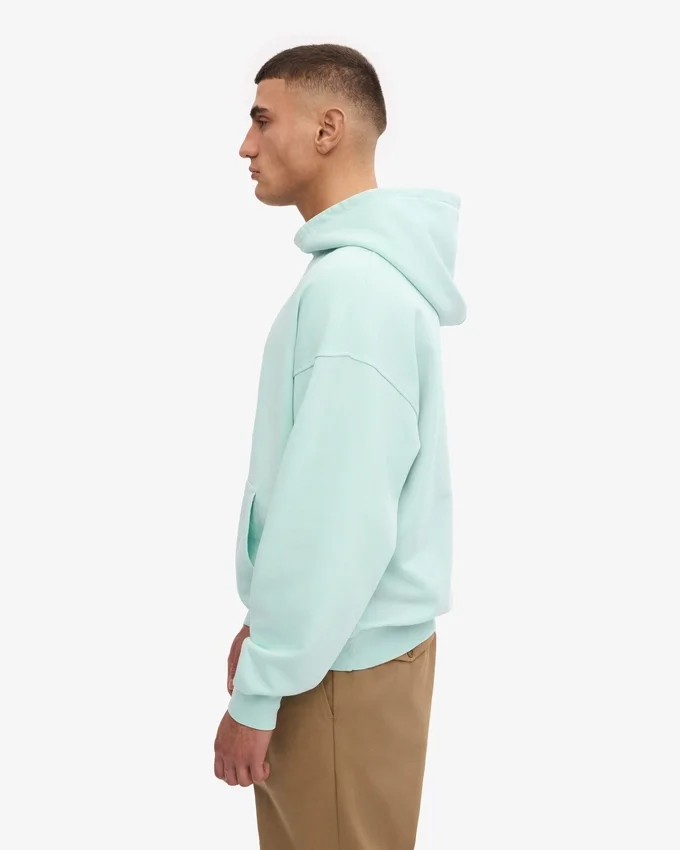 Överdimensionerad hoodie i ekologiskt tyg – ljus aqua