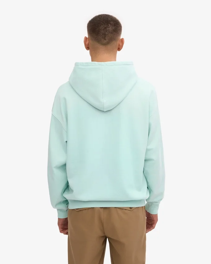 Överdimensionerad hoodie i ekologiskt tyg – ljus aqua