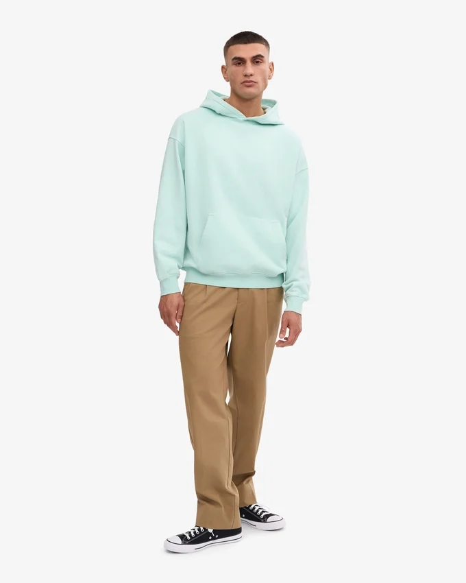 Överdimensionerad hoodie i ekologiskt tyg – ljus aqua