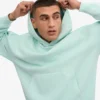 Överdimensionerad hoodie i ekologiskt tyg – ljus aqua