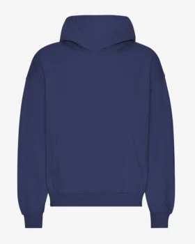Överdimensionerad hoodie i ekologiskt tyg – marinblå