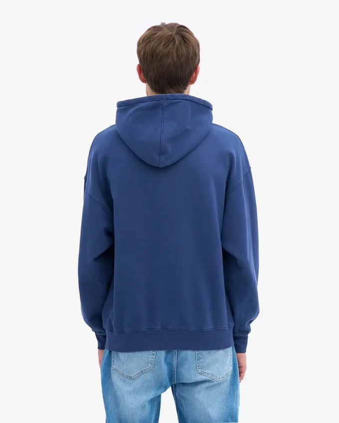 Överdimensionerad hoodie i ekologiskt tyg – marinblå