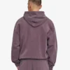 Överdimensionerad hoodie i ekologiskt tyg med dragkedja – blekt druvblå