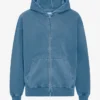 Överdimensionerad hoodie i ekologiskt tyg med dragkedja – blekt indigo