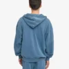 Överdimensionerad hoodie i ekologiskt tyg med dragkedja – blekt indigo