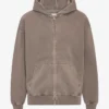 Överdimensionerad hoodie i ekologiskt tyg med dragkedja – blekt khaki
