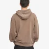 Överdimensionerad hoodie i ekologiskt tyg med dragkedja – blekt khaki