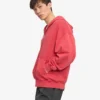 Överdimensionerad hoodie i ekologiskt tyg med dragkedja – blekt rött