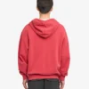 Överdimensionerad hoodie i ekologiskt tyg med dragkedja – blekt rött