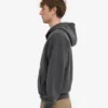 Överdimensionerad hoodie i ekologiskt tyg med dragkedja – blekt svart