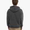 Överdimensionerad hoodie i ekologiskt tyg med dragkedja – blekt svart