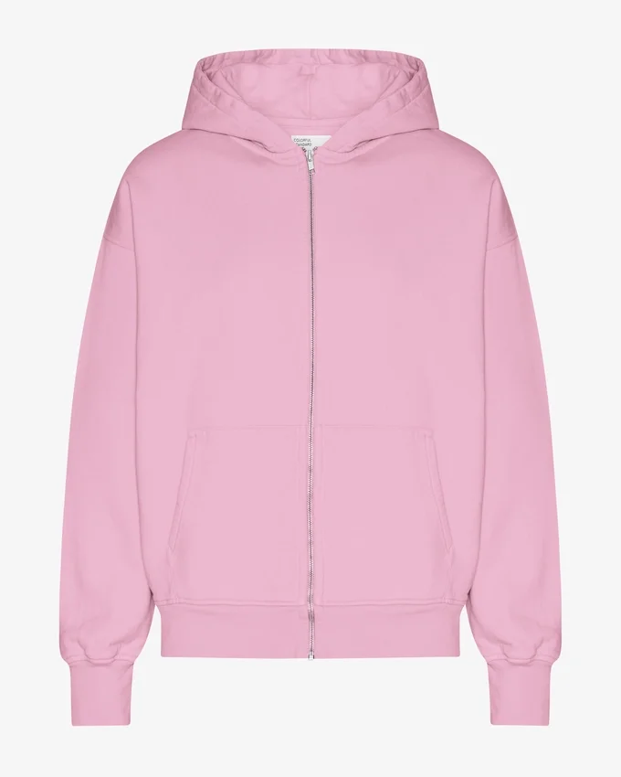 Överdimensionerad hoodie i ekologiskt tyg med dragkedja – Cherry Blossom