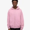 Överdimensionerad hoodie i ekologiskt tyg med dragkedja – Cherry Blossom