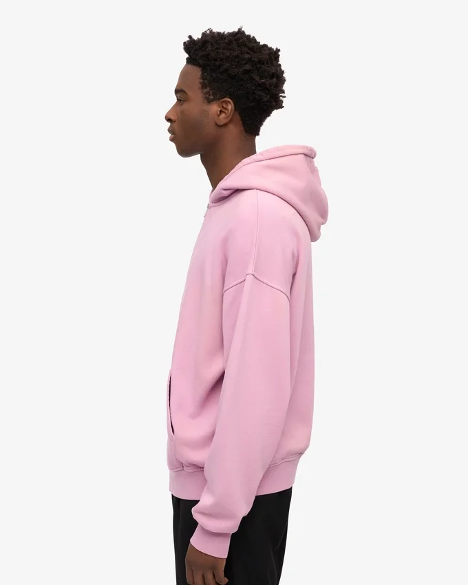 Överdimensionerad hoodie i ekologiskt tyg med dragkedja – Cherry Blossom