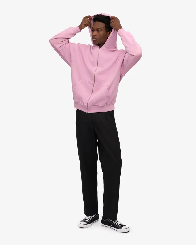 Överdimensionerad hoodie i ekologiskt tyg med dragkedja – Cherry Blossom