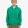 Överdimensionerad hoodie i ekologiskt tyg med dragkedja – Kellygrön