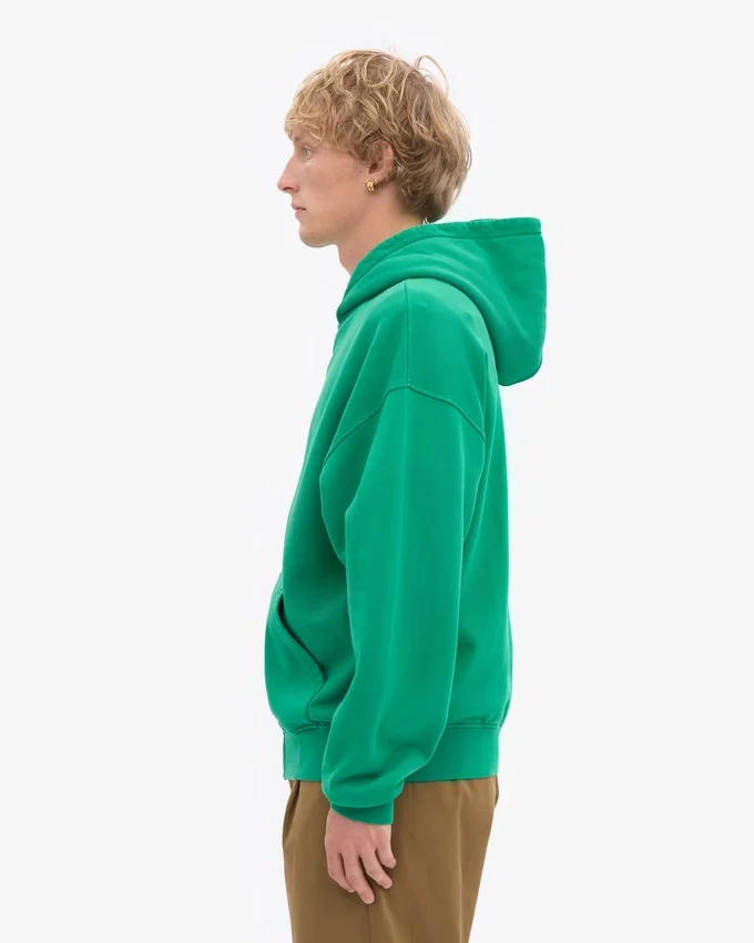 Överdimensionerad hoodie i ekologiskt tyg med dragkedja – Kellygrön