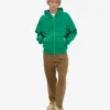 Överdimensionerad hoodie i ekologiskt tyg med dragkedja – Kellygrön
