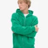 Överdimensionerad hoodie i ekologiskt tyg med dragkedja – Kellygrön