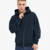 Överdimensionerad hoodie i ekologiskt tyg med dragkedja – marinblå