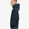 Överdimensionerad hoodie i ekologiskt tyg med dragkedja – marinblå