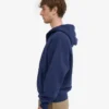 Överdimensionerad hoodie i ekologiskt tyg med dragkedja – marinblå