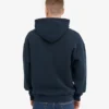 Överdimensionerad hoodie i ekologiskt tyg med dragkedja – marinblå