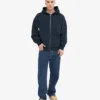 Överdimensionerad hoodie i ekologiskt tyg med dragkedja – marinblå