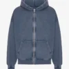 Överdimensionerad hoodie i ekologiskt tyg med dragkedja – Neptune Blue