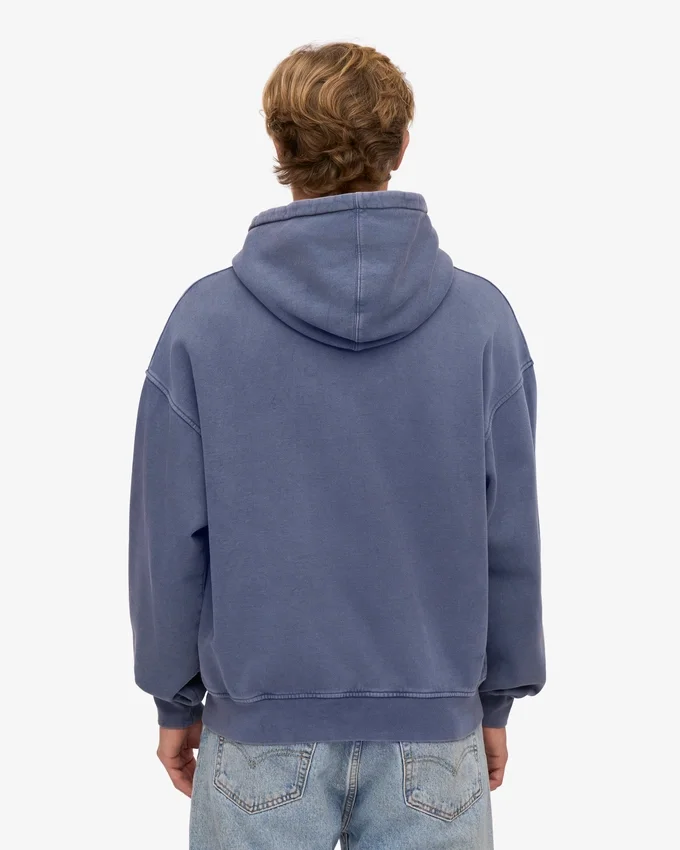 Överdimensionerad hoodie i ekologiskt tyg med dragkedja – Neptune Blue