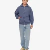Överdimensionerad hoodie i ekologiskt tyg med dragkedja – Neptune Blue