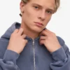 Överdimensionerad hoodie i ekologiskt tyg med dragkedja – Neptune Blue