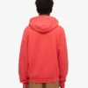 Överdimensionerad hoodie i ekologiskt tyg med dragkedja – röd mandarin