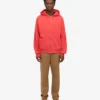 Överdimensionerad hoodie i ekologiskt tyg med dragkedja – röd mandarin
