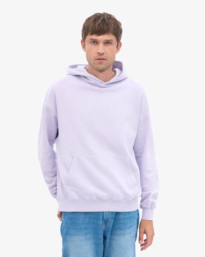 Överdimensionerad hoodie i ekologiskt tyg – mjuk lavendel