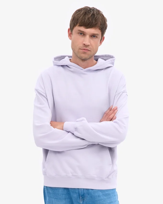 Överdimensionerad hoodie i ekologiskt tyg – mjuk lavendel