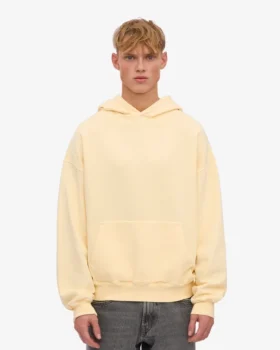 Överdimensionerad hoodie i ekologiskt tyg – mjukgul