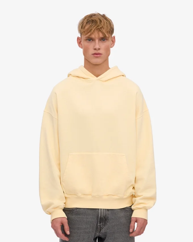 Överdimensionerad hoodie i ekologiskt tyg – mjukgul