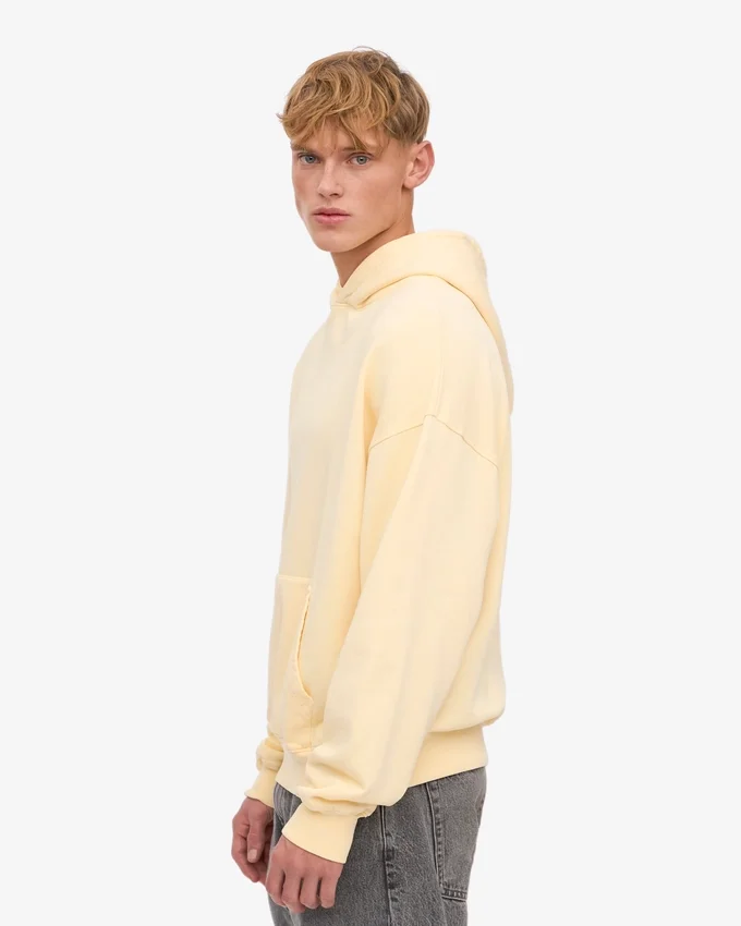 Överdimensionerad hoodie i ekologiskt tyg – mjukgul