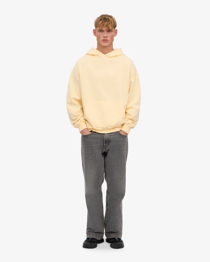 Överdimensionerad hoodie i ekologiskt tyg – mjukgul