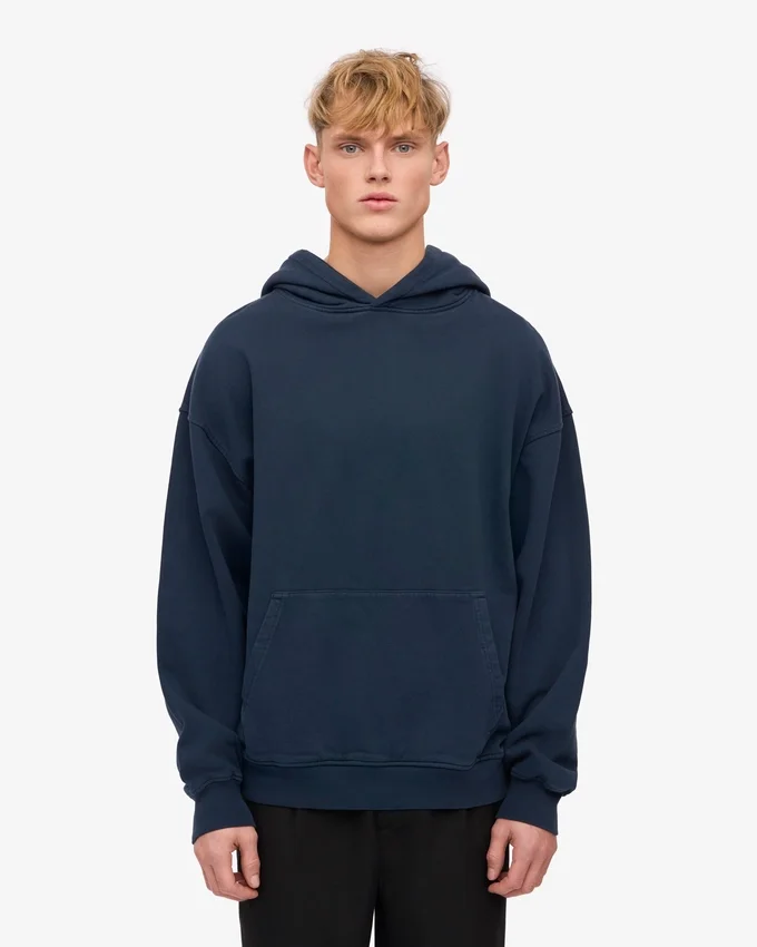Överdimensionerad hoodie i ekologiskt tyg – Navy Blue