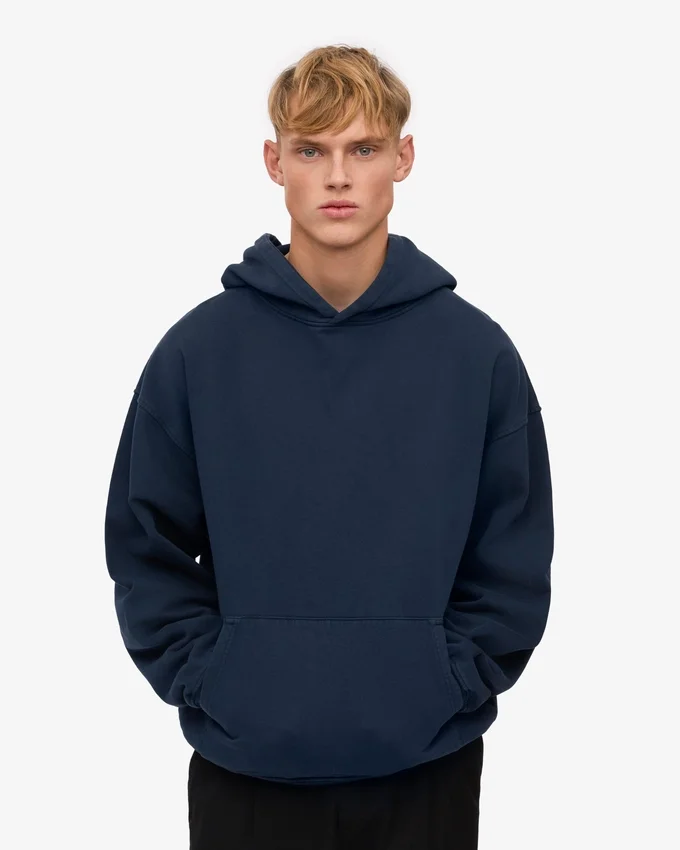 Överdimensionerad hoodie i ekologiskt tyg – Navy Blue